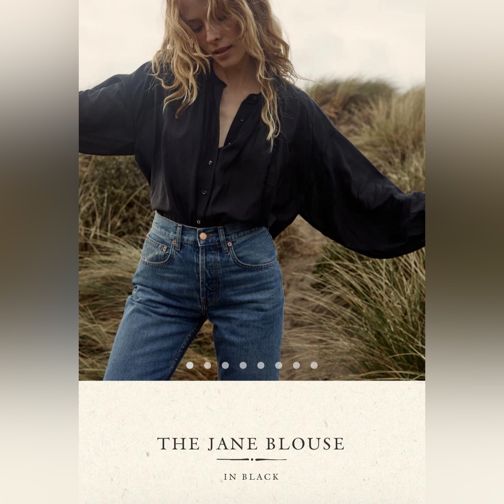 DOEN Jane blouse, black, S